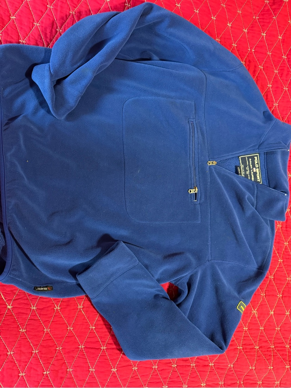 Ralph Lauren Men’s Royal Blue Quarter-Zip Fleece Pullover